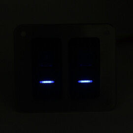 Stainless steel 316L switch panel, 2-way, 12-24V, Blue LED, IP65