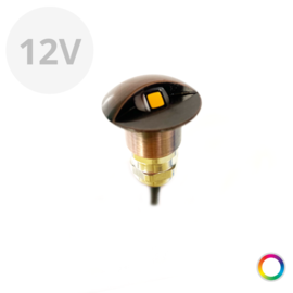 Apache PROLED - halb abgedeckte Step LED-Leuchte - 12VDC - Bronze Rostfreier Stahl - Super RGB - Durchmesser 16 mm - IP67